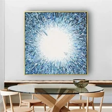 수제 추상 유화 캔버스에 골드 라인 벽 아트 현대 홈 장식 금박 벽화, 01 40x60cm No Frame, 05 P2