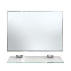 【雙手萬能】歐式防蝕除霧浴鏡(附玻璃平台+平台夾) - 橫式無銅鏡, 單一規格