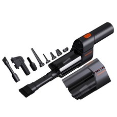 多功能無線手持吸塵器，多吸頭組合，車用家用皆宜，強勁吸力清潔, 黑色, H19