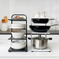 스테인리스 주방 수납 후라이팬 정리대, 검은색