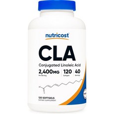 뉴트리코스트 Nutricost CLA Conjugated Linoleic Acid 2 400mg 120 Softgels - Gluten Free Non-GMO 800mg, 1개