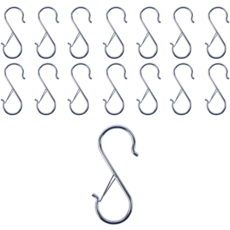 픽스링 잠금형 S자 고리, 15개, 실버