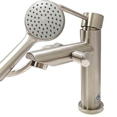 수왕 욕실 세면대 샤워기 겸용 수전 1홀 무광 스텐 수도꼭지, 1세트