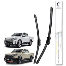 레이븐 쌍용 G4 렉스턴 렉스턴스포츠 칸 플랫 와이퍼 운전석+조수석 세트 순정타입 전면 와이퍼 세트, 쌍용-더뉴 렉스턴스포츠/칸 (21년~현재)