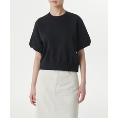 매장정품 무신사스탠다드우먼 MUSINSA STANDARD WOMAN 우먼즈 더블 니트 반소매 스웨트셔츠 [블랙] MWDTK1Z01-BK 542163