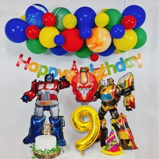 스마일파티 헬로 카봇 로봇 풍선 생일파티세트, 1세트, 9세
