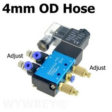 공압 전기 솔레노이드 밸브 5 웨이 2 포지션 12V 6mm 호스 연결 조정 제어, 05 SL-4mm-Adjust_01 DC 12V