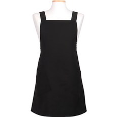 Rosa Home 蜜桃絨 X型 圍裙 鈕扣 L, 1個, 黑色