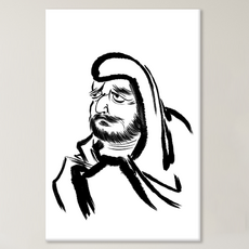 네모아트 액운방지 풍수지리 달마도 그림 캔버스액자, 02.화이트 달마도