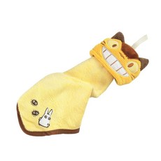 지브리 토토로 네코버스 마스코트 고리 타올 핸드타월 주방 욕실 수건, 옐로우, 1개