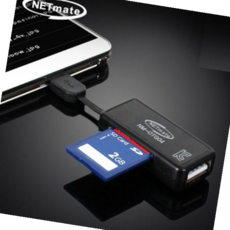 microsd리더기 넷메이트 모바일 OTG 카드리더기 블랙 usb허브, 본상품