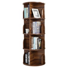【Akira】MIT低甲醛48cm四層旋轉書櫃 BO044 架子 書架 收納架 展示櫃, 集成木紋, 4層