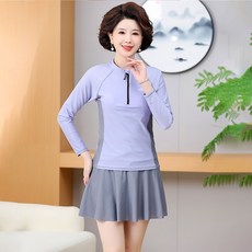 메이리앤 우아핏 중년 여성 수영복 엄마 할머니 긴팔 래쉬가드 세트