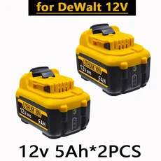 디월트 호환 DCB120 DCB123 DCB122 DCB127 DCB124 DCB121 10.8V 12V 충전식 공구용 대용량 3000mAh 리튬이, 04 12V 5AH X2
