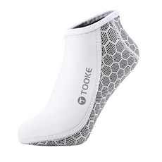 투케 3mm 핀삭스 네오프렌 프리다이빙 오리발 핀 양말, 화이트, XXL