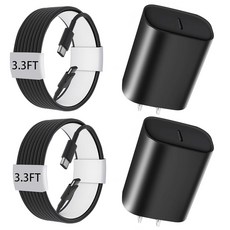 Bustuny 아이폰 16 충전기 고속 충전 프로 맥스 블록 20W 벽 33피트 USB C 케이블 1616 프로16 맥스16 플러스아이폰 1515 아이패드 프로에어, Black, 3.3FT