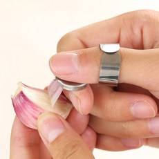 야채다듬기 손가락 골무 1+1 개 세트 칼 반지 스테인리스 마늘 생강 고추따는 칼 장갑 손가락 장갑 R436, 단품, 단품