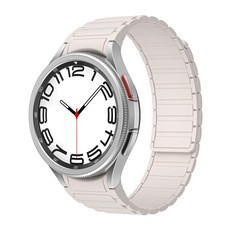 밴드톡 갤럭시워치 호환 7 6 5 4 프로 자석형 실리콘 마그네틱 스트랩, 스타라이트