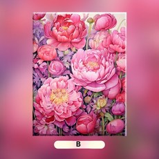 피포페인팅 DIY 풍경화 그리기 세트 봄 테마 30 x 40cm, 30x40 단단한 나무 내부 프레임, 1개, B