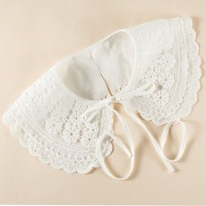 3단 레이스 페이크 카라 펀칭 레이스 넥케이프 ggu+98341Ex