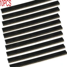 10PCS 1x40Pin 2.54mm 단일 행 암 + 10pcs 1x40 수 핀 헤더 커넥터, 03 10pcs 40P Female, 01 Your choice