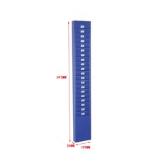 출퇴근 카드 꽂이 체크 선반 랙 벽걸이 정리함 직원 출근 보관, 블루 25칸 카드 홀더