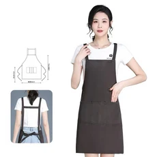 주방 민소매 허리 앞치마 폴리에스테르 작업복 셰프 베이킹 바베큐 홈 레스토랑 남녀공용 보호복 도구, 02 coffee