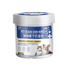 寵物專用黑下巴清潔濕紙巾 溫和配方 去除污漬 180+20片加量裝, 1個, 200片1罐