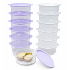 서진리빙 전자레인지용 국산 냉동밥 보관용기 600ml 혼합색상 12개입, 1개