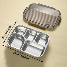분할 도시락 대용량 밀폐 식품 용기 뚜껑 학생 직장인용, 1개, A. 1000ml, 2. Black 5 Grids