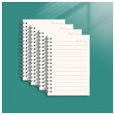 사무용품 문구용품 심플스타일 노트세트 투명커버 A6 심플 유선 노트 4p세트(80매), 사무용품 문구용품 심플스타일 노트세트 투명커버 A6 심