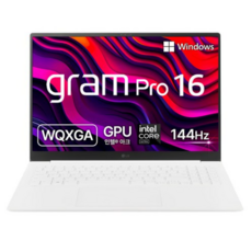 LG전자 2024 그램 Pro 16 코어Ultra5, 에센스화이트, 256GB, 16GB, WIN11 Pro, 16Z90SP-GA5Ck