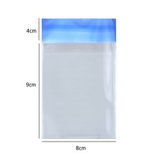 OPP 투명 비닐 접착식 500장 (8 x 9 + 4 cm)