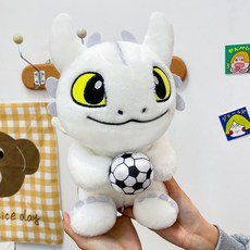 無牙仔毛絨玩具 可愛小飛龍抱枕, 白色, 1個