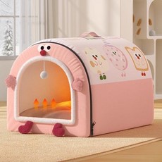 에스이스타 강아지난방텐트 난방 강아지하우스 고양이, 핑크