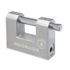 Magmaus RTL60 [아머드] 높은 보안 자물쇠 - 1.5cm(0.6인치) 걸쇠 간격 및 0.9cm(0.3인치) 두께의 볼트가 있는 튼튼한 컨테이너 잠금 장치 보관 유닛, 1팩 - 키 10개, 70 mm