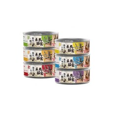 靖 禾風貓食米罐，美味濕糧，易消化，提升免疫力, 混搭綜合口味, 80g, 24罐