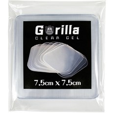 (10장)접착흔적없는 매직 실리콘 테이프 양면스티커형 7.5cmX7.5cm 고릴라클리어겔, 1개