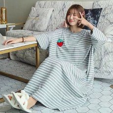 루즈핏 원피스잠옷 반팔 롱 오버핏 박스핏 임산부잠옷 홈웨어