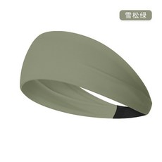 吸汗運動髮帶 戶外健身跑步騎行頭巾 速乾透氣彈力髮箍 止汗導汗, 1個, 雪松綠