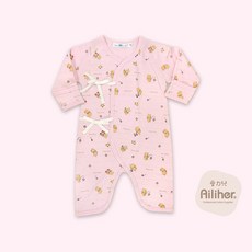 愛力兒 Ailiher 純棉改良式蝴蝶裝, 粉色,0~3M 約(60cm)