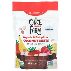 원스 어폰 어 팜 코코넛 멜트 유아용 딸기 스트로베리 바나나 1온스 28g Once Upon A Farm Organic Coconut Melts Toddler Strawberr