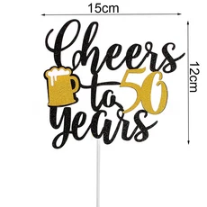 생일 축하 배너 맥주 머그잔 위스키 병 풍선 남성 30th 파티 장식 용품, 06 50th cake toppers