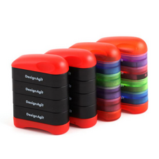 디자인아지트 네임스탬프 레이어 직사각 디자인 칭찬(영문) 블랙, 1개, 빨강