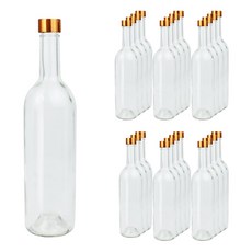 가인글로벌 와인750 투명병 + 스탬핑 숏캡 골드, 24개, 750ml