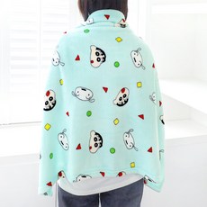 짱구 짱구흰둥이패턴담요 캐릭터 극세사 겨울 보온 무릎담요 100x70cm