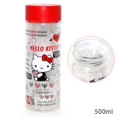 Hello Kitty 凱蒂貓 lilfant 304不鏽鋼兒童餐具組與透明水壺 多款可選, 1個, (特價)透明水壺500ml, 粉紅色, 學習筷、湯匙、叉子、水杯