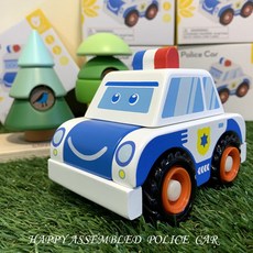 【 classic world 客來喜經典木玩 】 歡樂拼裝警車 歡樂拼裝警車