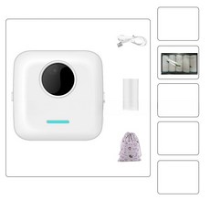 쭌스몰 미니 프린터 포켓 휴대용 블루투스 인쇄기 무선, X5 화이트 + 5롤 접착제 + 가방, 단일 모델