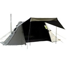 배기구형 텐트 A형텐트 캠핑 야외 1인용 그늘막, 상세페이지 참고, 카키 검정 + 이너텐트
